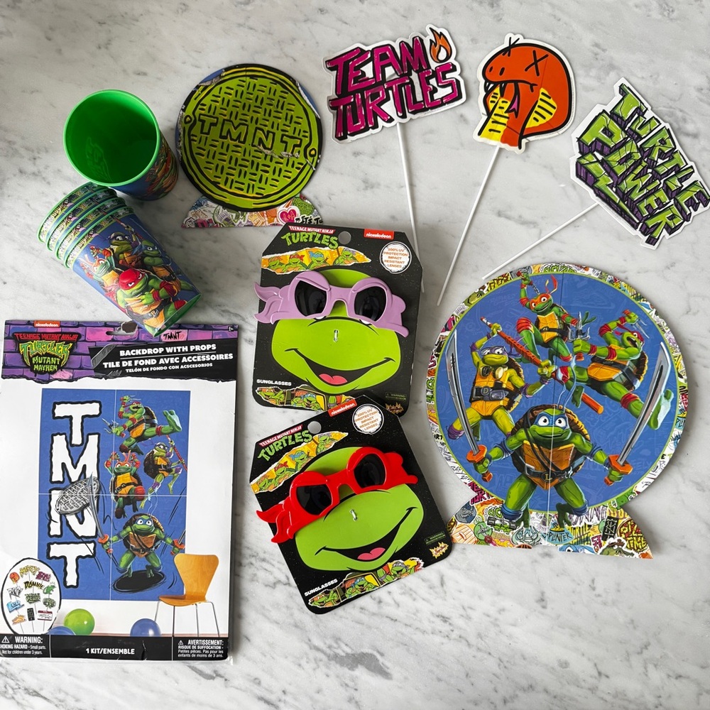 TMNT Teenage Mutant Ninja Turtles Birthday Party Supplies Favor Cups Backdrop